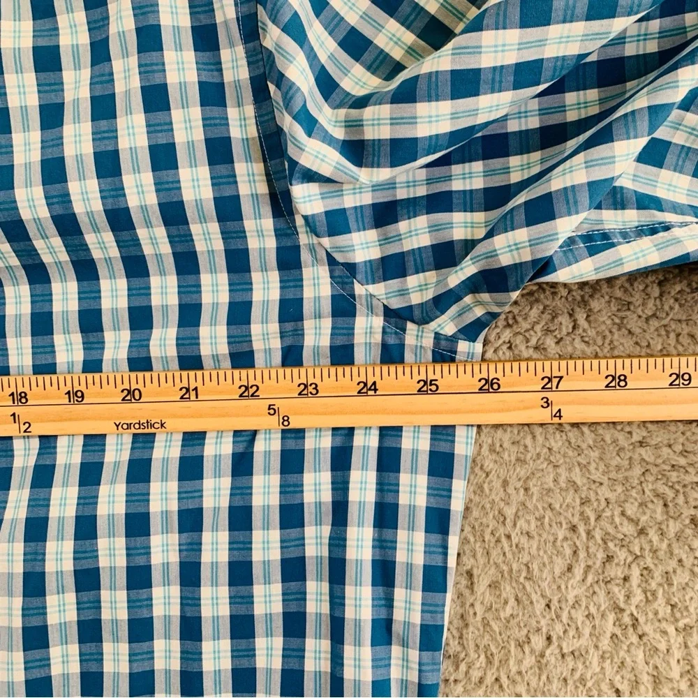 Banana Republic Shirt Men's Non Iron Long Sleeve Button Up Cotton Plaid Green XL